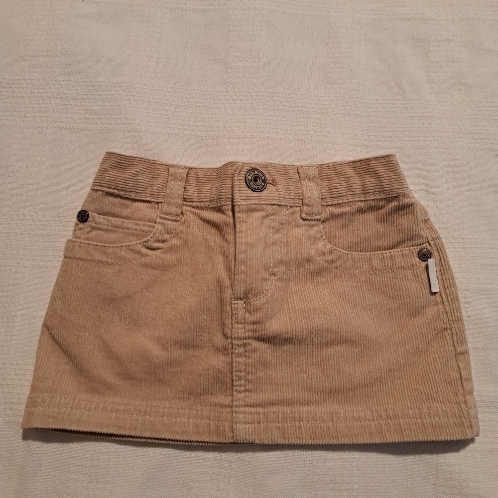 Oshkosh B'Gosh girls 2T corduroy skirt tan, elastic back waist VGUC